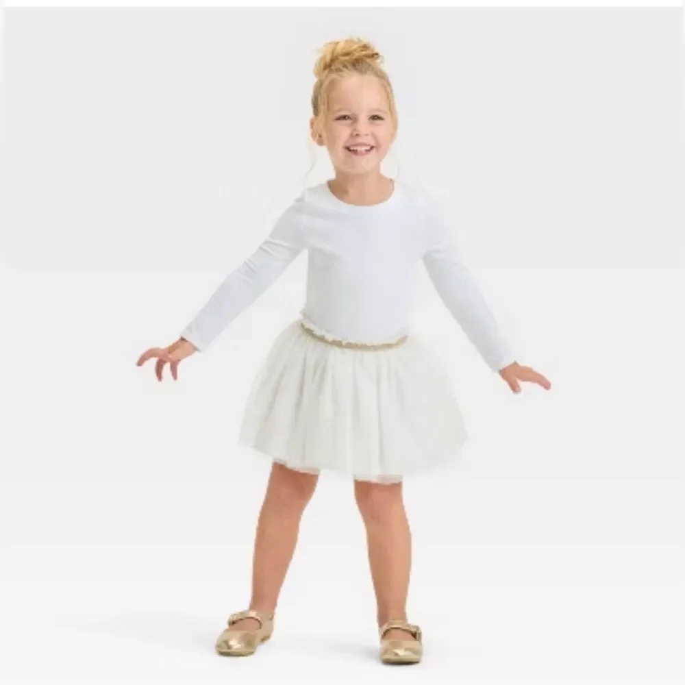 Disney White Lace Skort with Gold Elastic Waistband 4T